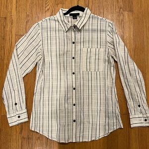 Sanctuary top M ivory black stripe